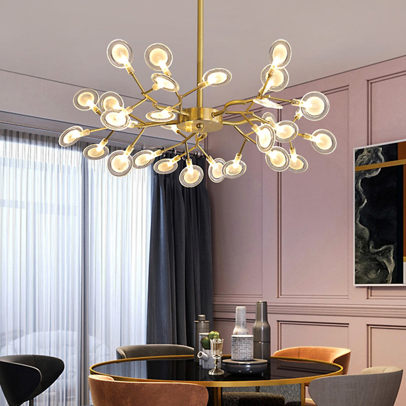 Heracleum Living Room Chandelier Lamp Blown Glass 30 Bulbs Postmodern Pendant Light Fixture Clearhalo 'Ceiling Lights' 'Chandeliers' 'Modern Chandeliers' 'Modern' Lighting' 2389957