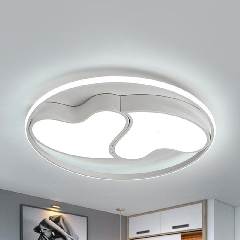 Romantic Loving Heart Flush Ceiling Light Acrylic Ceiling Fixture for Living Room Kindergarten White White Clearhalo 'Ceiling Lights' 'Close To Ceiling Lights' 'Close to ceiling' 'Flush mount' Lighting' 239003