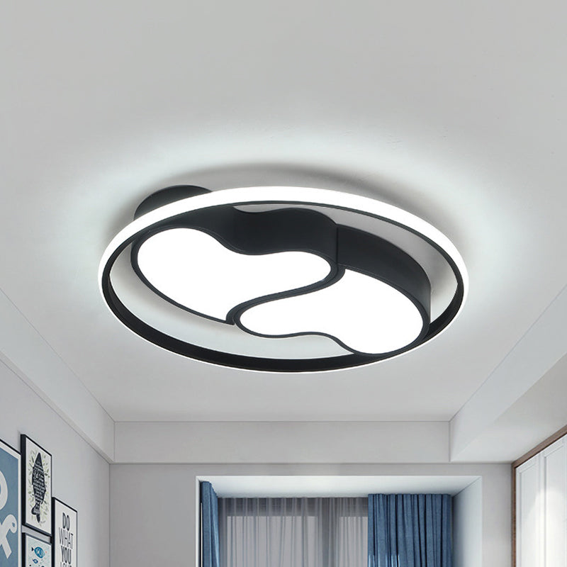 Romantic Loving Heart Flush Ceiling Light Acrylic Ceiling Fixture for Living Room Kindergarten Black White Clearhalo 'Ceiling Lights' 'Close To Ceiling Lights' 'Close to ceiling' 'Flush mount' Lighting' 239006