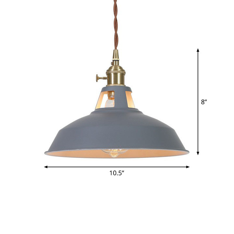 Barn Shaped Suspension Light Macaron Metal 1-Light Restaurant Drop Pendant with Vent Design Grey Clearhalo 'Ceiling Lights' 'Pendant Lights' 'Pendants' Lighting' 2390138