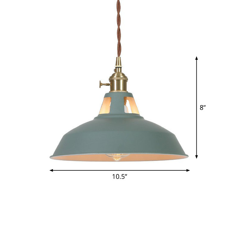 Barn Shaped Suspension Light Macaron Metal 1-Light Restaurant Drop Pendant with Vent Design Green Clearhalo 'Ceiling Lights' 'Pendant Lights' 'Pendants' Lighting' 2390139