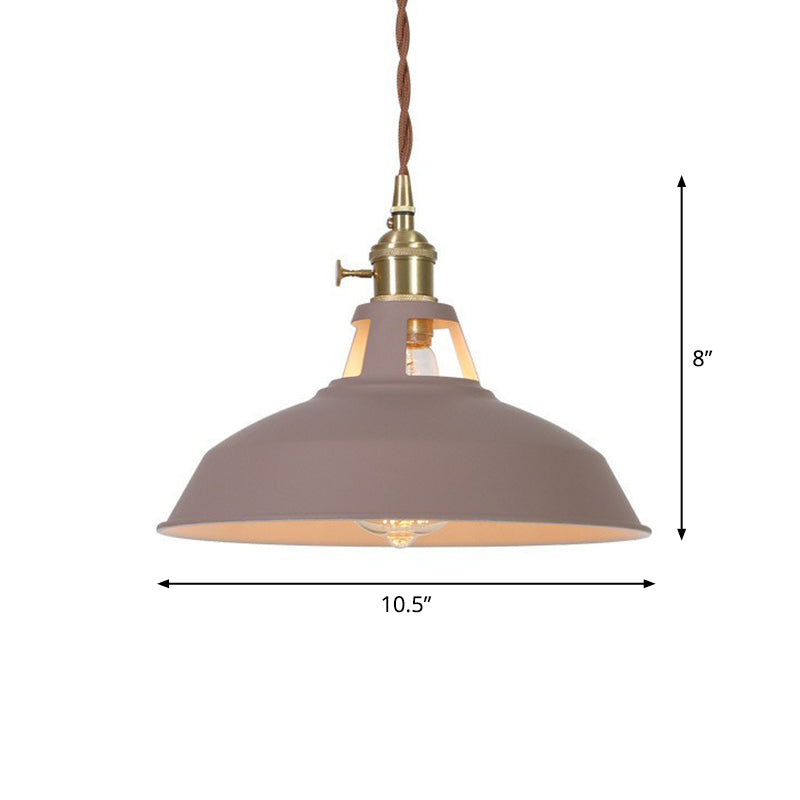 Barn Shaped Suspension Light Macaron Metal 1-Light Restaurant Drop Pendant with Vent Design Khaki Clearhalo 'Ceiling Lights' 'Pendant Lights' 'Pendants' Lighting' 2390140