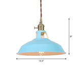 Barn Shaped Suspension Light Macaron Metal 1-Light Restaurant Drop Pendant with Vent Design Blue Clearhalo 'Ceiling Lights' 'Pendant Lights' 'Pendants' Lighting' 2390141