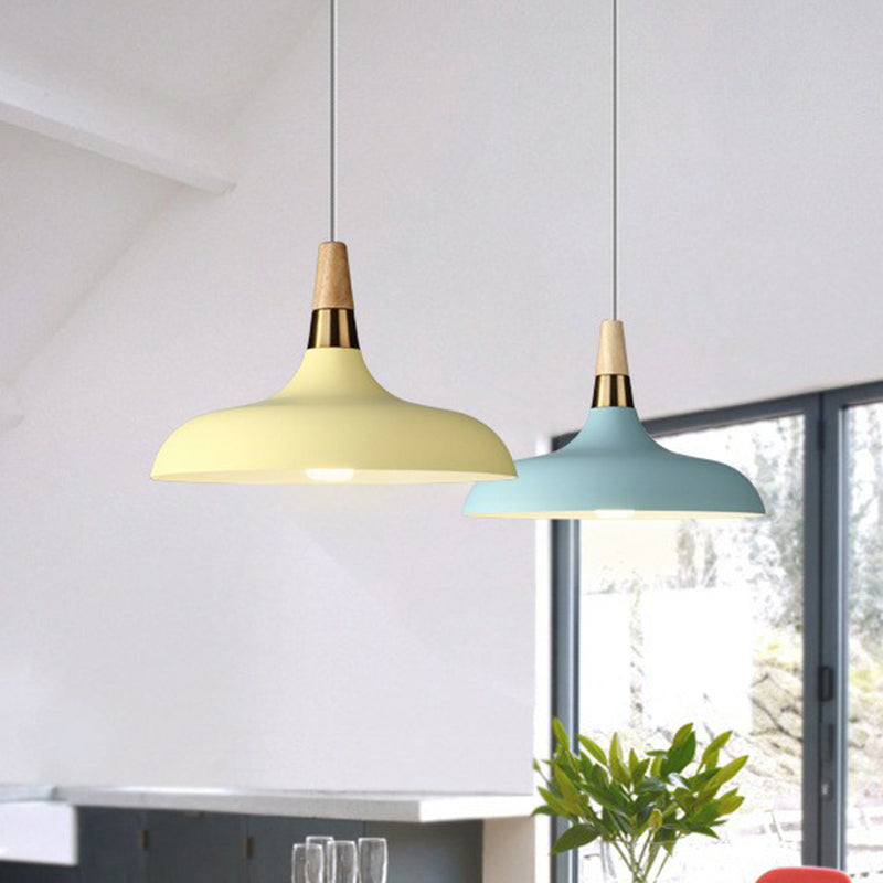 Aluminum Onion Shaped Pendant Light Macaron Single-Bulb Hanging Light Fixture over Dining Table Clearhalo 'Ceiling Lights' 'Pendant Lights' 'Pendants' Lighting' 2390142