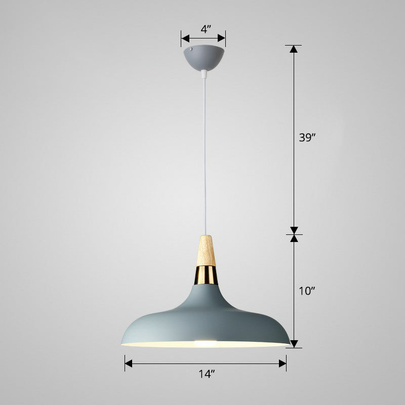 Aluminum Onion Shaped Pendant Light Macaron Single-Bulb Hanging Light Fixture over Dining Table Grey 14" Clearhalo 'Ceiling Lights' 'Pendant Lights' 'Pendants' Lighting' 2390151