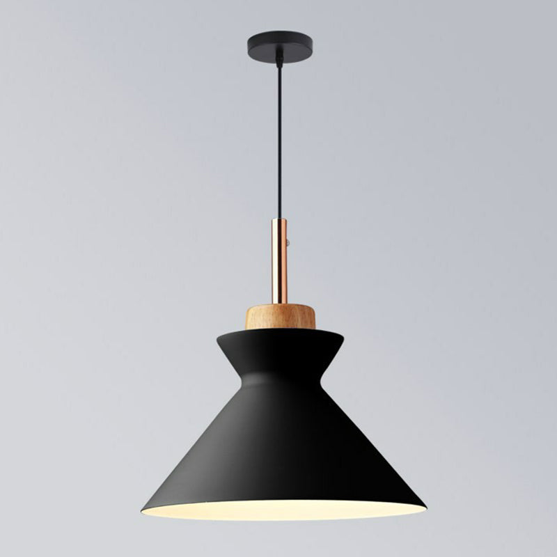 Cookware Metal Pendant Lamp Nordic 1 Head Suspended Lighting Fixture for Dining Room Black 10" Clearhalo 'Ceiling Lights' 'Pendant Lights' 'Pendants' Lighting' 2390165