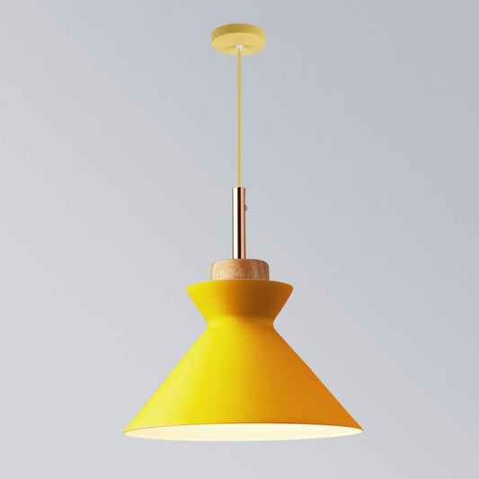 Cookware Metal Pendant Lamp Nordic 1 Head Suspended Lighting Fixture for Dining Room Yellow 10" Clearhalo 'Ceiling Lights' 'Pendant Lights' 'Pendants' Lighting' 2390170