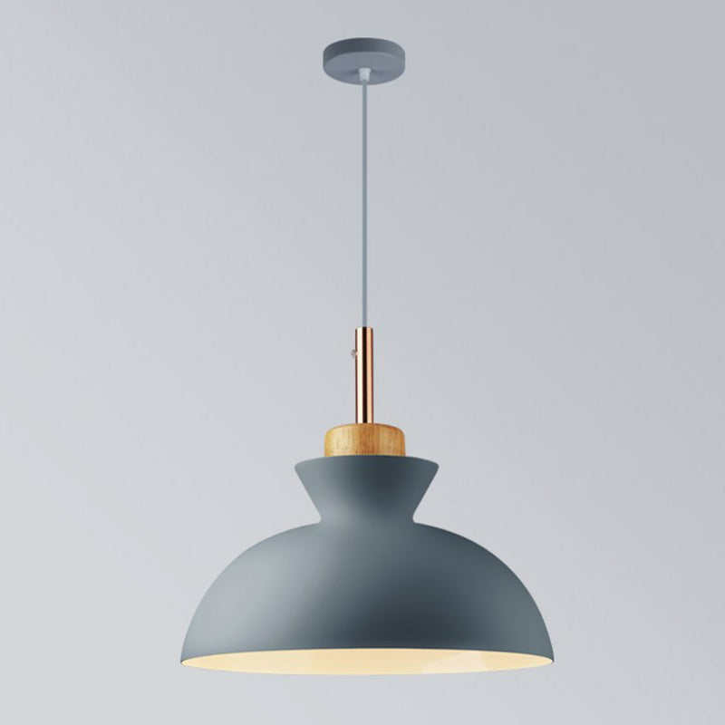 Cookware Metal Pendant Lamp Nordic 1 Head Suspended Lighting Fixture for Dining Room Grey 11" Clearhalo 'Ceiling Lights' 'Pendant Lights' 'Pendants' Lighting' 2390172