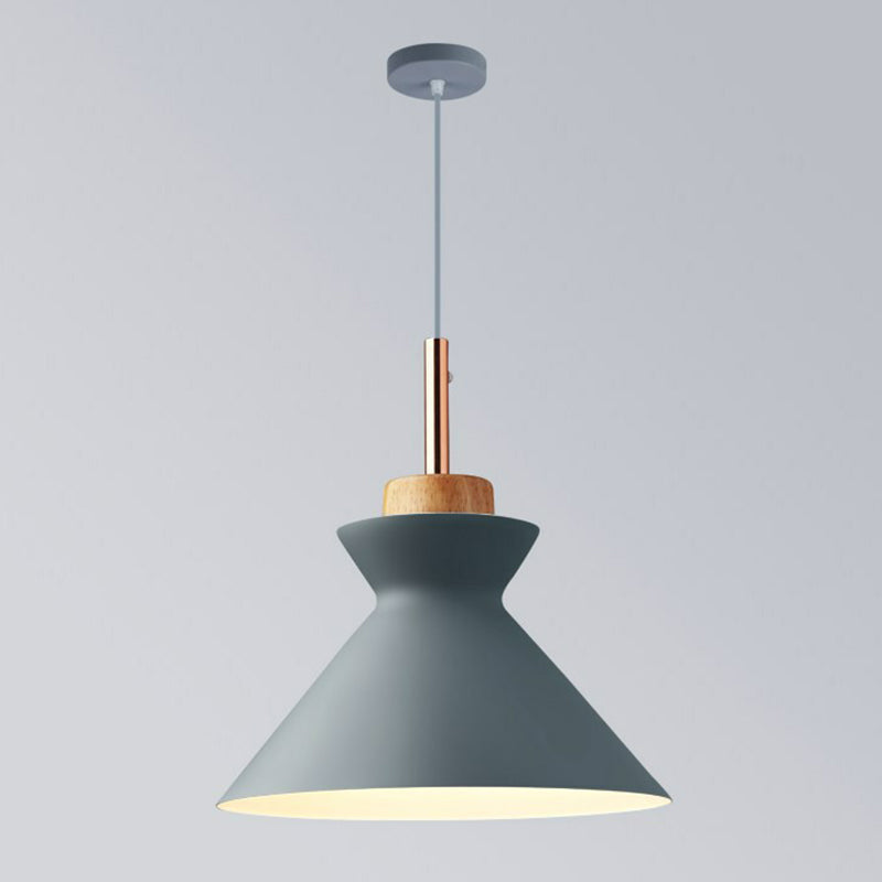 Cookware Metal Pendant Lamp Nordic 1 Head Suspended Lighting Fixture for Dining Room Grey 10" Clearhalo 'Ceiling Lights' 'Pendant Lights' 'Pendants' Lighting' 2390173