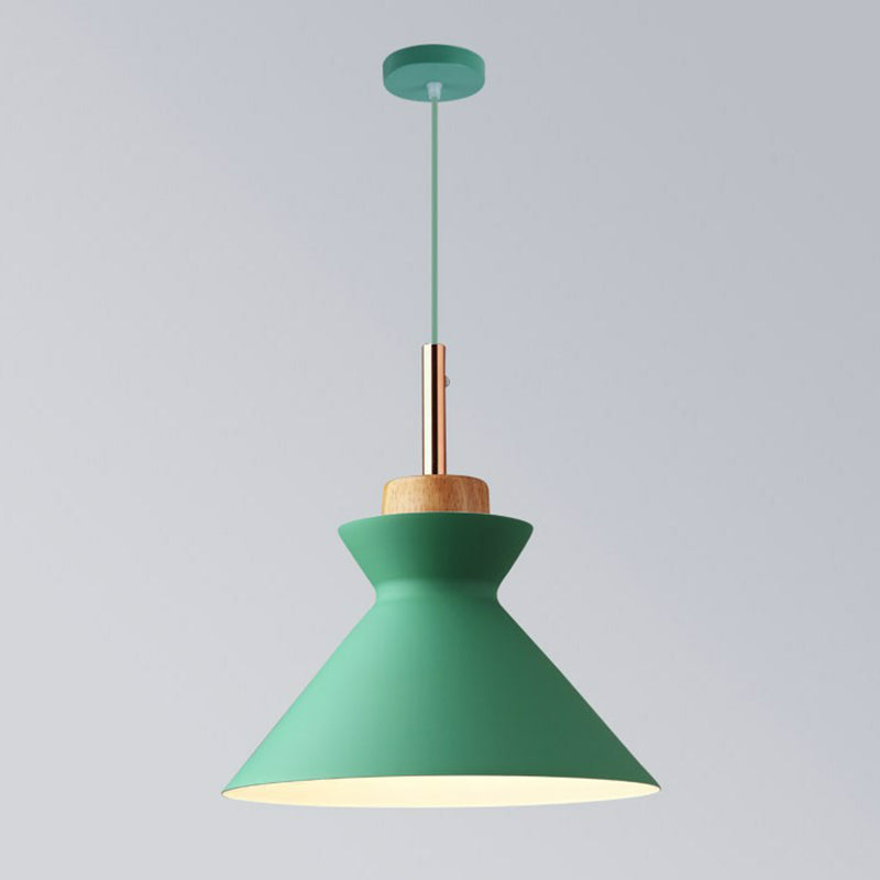 Cookware Metal Pendant Lamp Nordic 1 Head Suspended Lighting Fixture for Dining Room Green 10" Clearhalo 'Ceiling Lights' 'Pendant Lights' 'Pendants' Lighting' 2390177