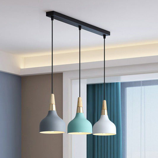 Drop-Like Multi Pendant Light Nordic Metal 3 Bulbs Dining Room Suspension Light Fixture Clearhalo 'Ceiling Lights' 'Pendant Lights' 'Pendants' Lighting' 2390214