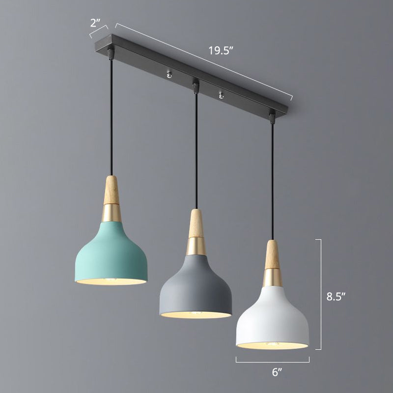 Drop-Like Multi Pendant Light Nordic Metal 3 Bulbs Dining Room Suspension Light Fixture Black Linear Clearhalo 'Ceiling Lights' 'Pendant Lights' 'Pendants' Lighting' 2390215