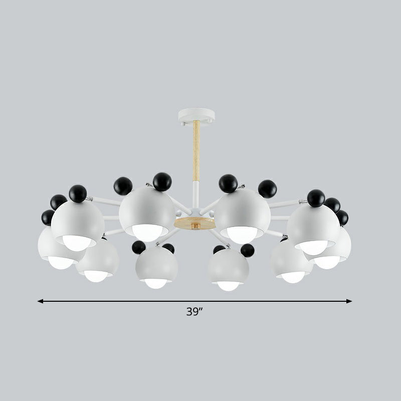 Swivelable Chandelier Light Nordic Style Metal Living Room Pendant Lighting Fixture 10 White Clearhalo 'Ceiling Lights' 'Chandeliers' Lighting' 2390251