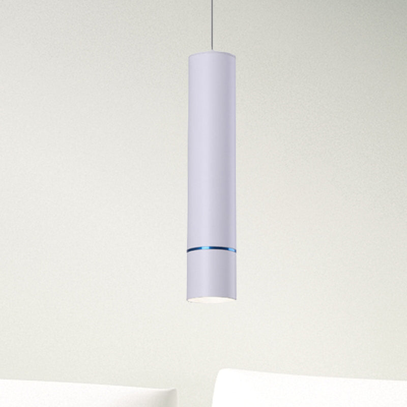 Nordic 1 Light Suspension Light with Metal Shade Pink/Blue/Green Pipe Ceiling Pendant Light in White/Warm/Natural Light White Clearhalo 'Ceiling Lights' 'Modern Pendants' 'Modern' 'Pendant Lights' 'Pendants' Lighting' 239050