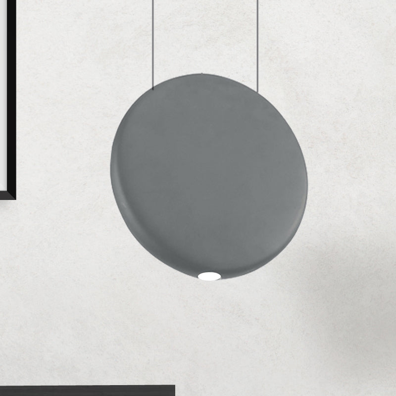 Black/Grey/Green Round Suspension Pendant Nordic LED Resin Hanging Lamp in Warm/White Light, 6"/8.5/12"W Grey Clearhalo 'Ceiling Lights' 'Modern Pendants' 'Modern' 'Pendant Lights' 'Pendants' Lighting' 239079