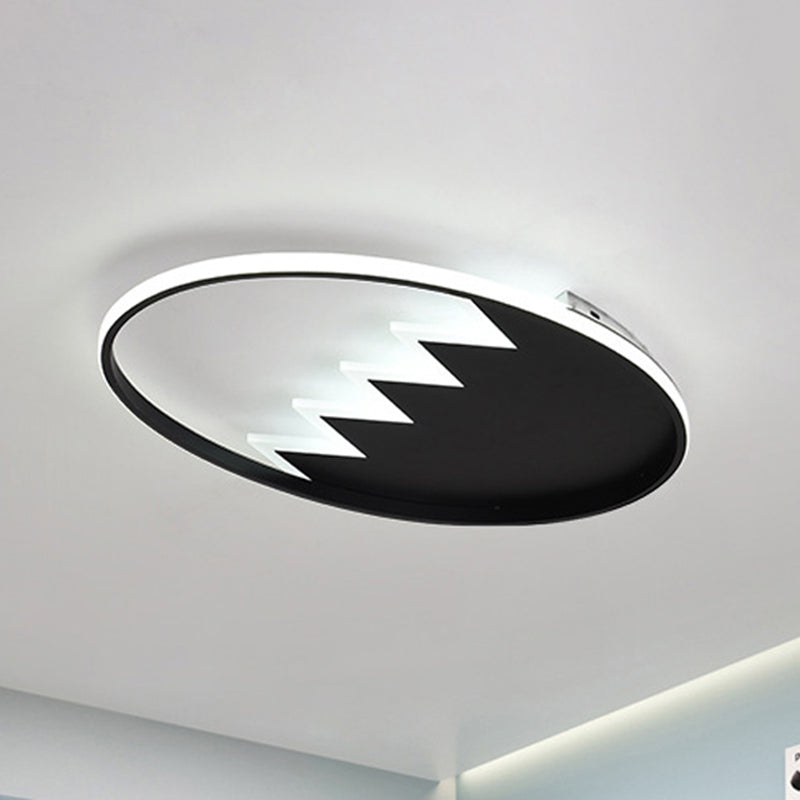 Eggshell Shape Ceiling Mount Light Modern Style Metal Ceiling Lamp for Child Bedroom Black White Clearhalo 'Ceiling Lights' 'Close To Ceiling Lights' 'Close to ceiling' 'Flush mount' Lighting' 239086