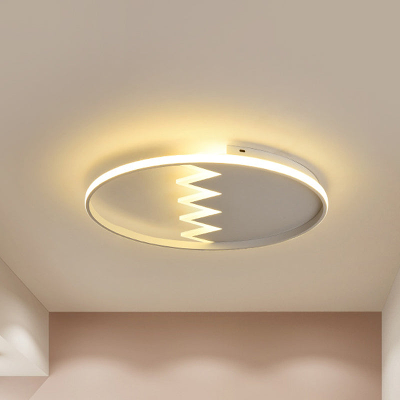 Eggshell Shape Ceiling Mount Light Modern Style Metal Ceiling Lamp for Child Bedroom White Third Gear Clearhalo 'Ceiling Lights' 'Close To Ceiling Lights' 'Close to ceiling' 'Flush mount' Lighting' 239091