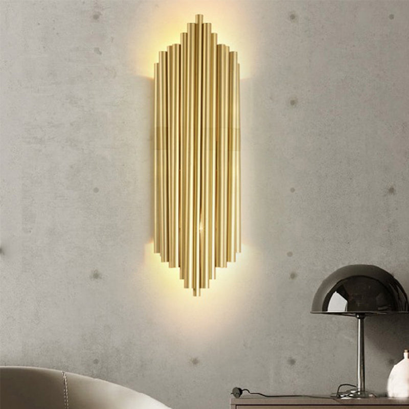 16"/19.5" Wide Pipe Sconce Light Traditionary Metal 4 Heads Gold Wall Lamp Fixture for Living Room Gold 19.5" Clearhalo 'Wall Lamps & Sconces' 'Wall Lights' Lighting' 239171