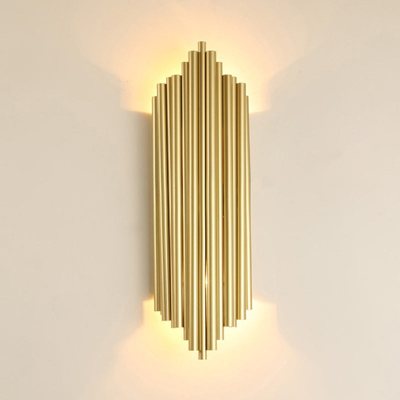 16"/19.5" Wide Pipe Sconce Light Traditionary Metal 4 Heads Gold Wall Lamp Fixture for Living Room Clearhalo 'Wall Lamps & Sconces' 'Wall Lights' Lighting' 239172