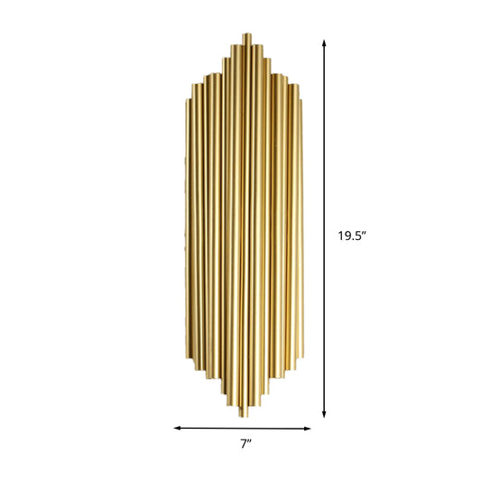 16"/19.5" Wide Pipe Sconce Light Traditionary Metal 4 Heads Gold Wall Lamp Fixture for Living Room Clearhalo 'Wall Lamps & Sconces' 'Wall Lights' Lighting' 239174