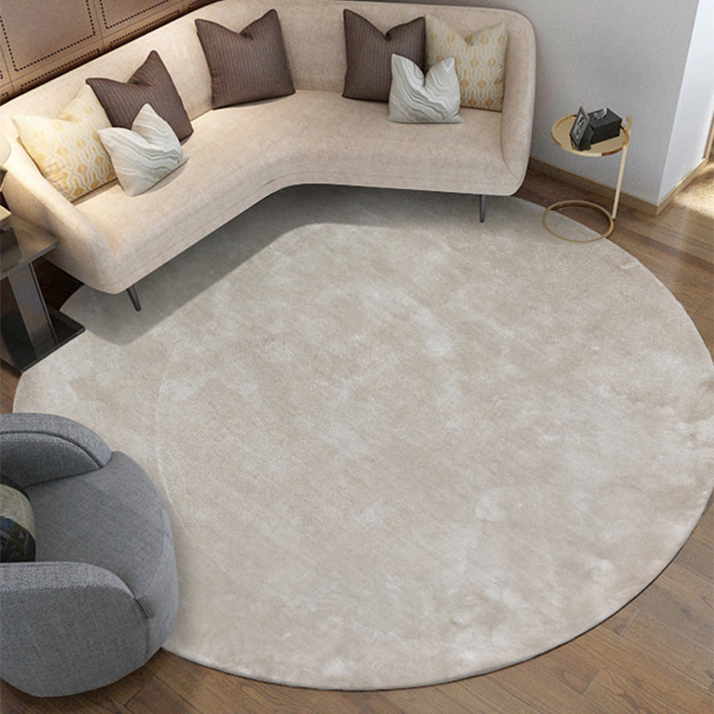 Basic Solid Color Rug Beige Gray Lamb Wool Area Carpet Non-Slip Backing Pet Friendly Indoor Rug for Living Room Clearhalo 'Area Rug' 'Rug' 2391987