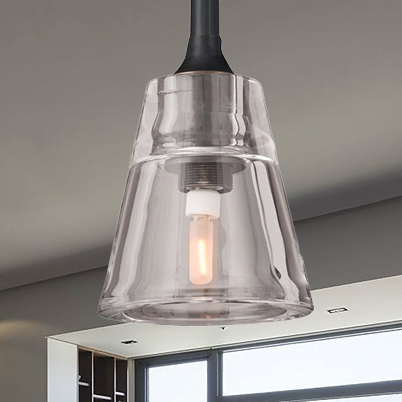 Black/Brass/Chrome Cone Pendant Lamp Post Modernist Led Double Smoke Glass Ceiling Light Fixture Clearhalo 'Ceiling Lights' 'Glass shade' 'Glass' 'Modern Pendants' 'Modern' 'Pendant Lights' 'Pendants' Lighting' 239225