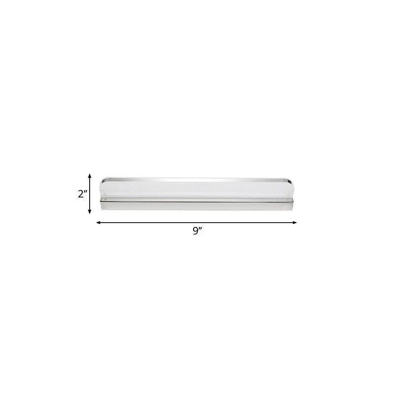 Ultra-Thin Acrylic Vanity Wall Light Minimalism 9"/16.5" W LED Chrome Finish Wall Lamp for Bathroom, Warm/White Lighting Clearhalo 'Cast Iron' 'Glass' 'Industrial' 'Modern wall lights' 'Modern' 'Tiffany' 'Traditional wall lights' 'Vanity Lights' 'Wall Lights' Lighting' 239256