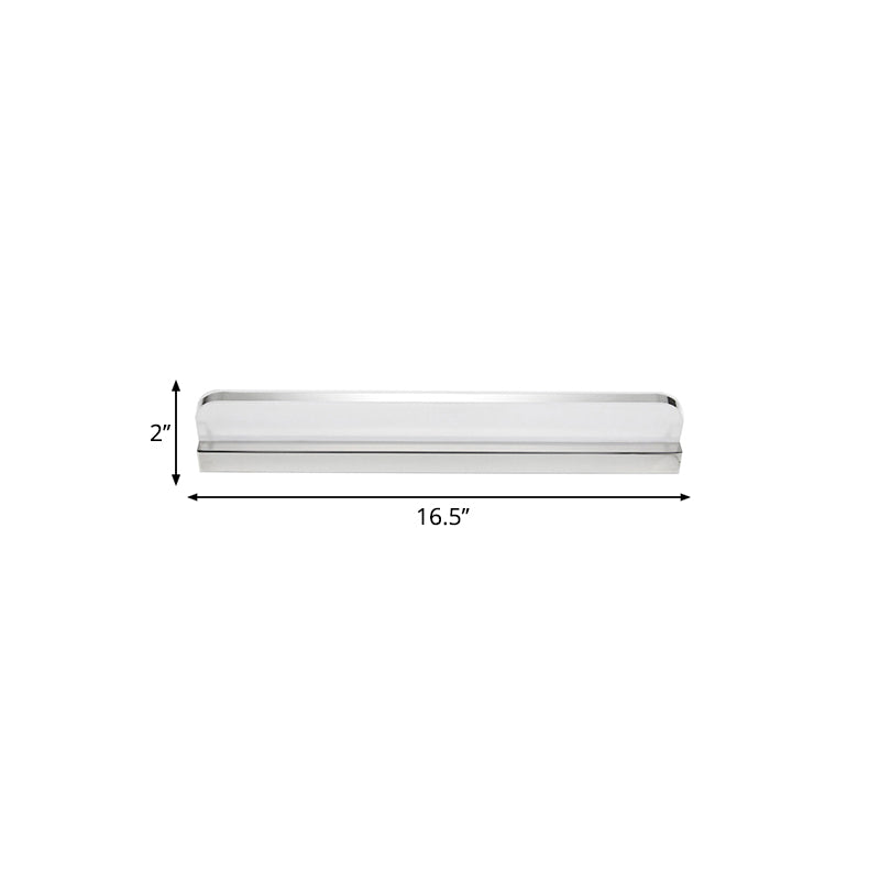 Ultra-Thin Acrylic Vanity Wall Light Minimalism 9"/16.5" W LED Chrome Finish Wall Lamp for Bathroom, Warm/White Lighting Clearhalo 'Cast Iron' 'Glass' 'Industrial' 'Modern wall lights' 'Modern' 'Tiffany' 'Traditional wall lights' 'Vanity Lights' 'Wall Lights' Lighting' 239257