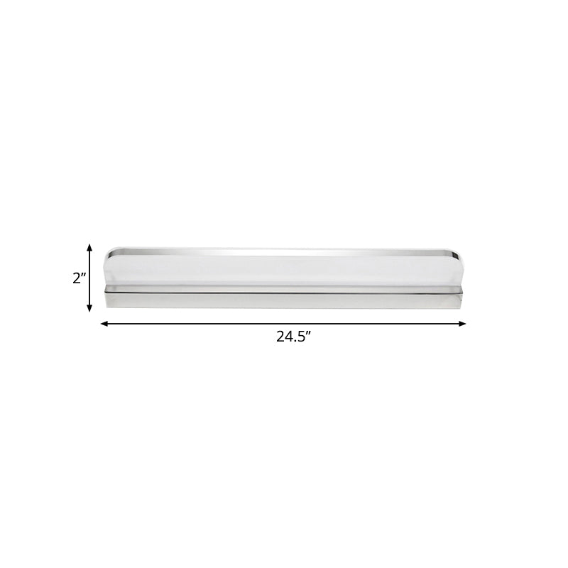 Ultra-Thin Acrylic Vanity Wall Light Minimalism 9"/16.5" W LED Chrome Finish Wall Lamp for Bathroom, Warm/White Lighting Clearhalo 'Cast Iron' 'Glass' 'Industrial' 'Modern wall lights' 'Modern' 'Tiffany' 'Traditional wall lights' 'Vanity Lights' 'Wall Lights' Lighting' 239259