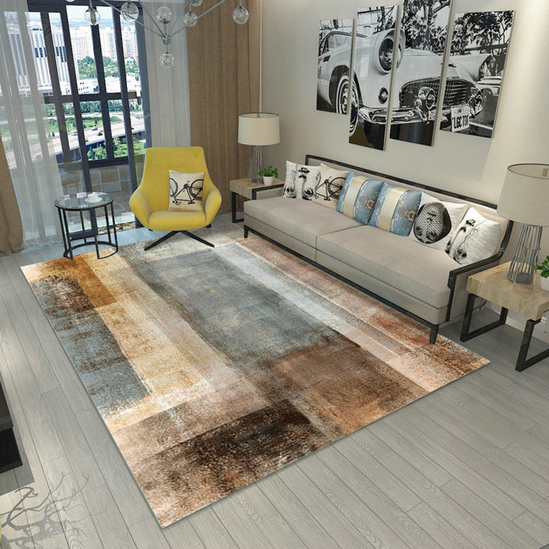 Steampunk Living Room Rug Multi Color Abstract Print Indoor Rug Polyster Non-Slip Pet Friendly Carpet Brown Clearhalo 'Area Rug' 'Rug' 2392604