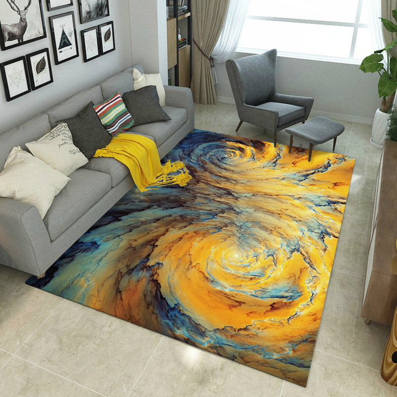 Steampunk Living Room Rug Multi Color Abstract Print Indoor Rug Polyster Non-Slip Pet Friendly Carpet Yellow Clearhalo 'Area Rug' 'Rug' 2392605