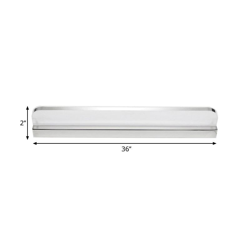 Ultra-Thin Acrylic Vanity Wall Light Minimalism 9"/16.5" W LED Chrome Finish Wall Lamp for Bathroom, Warm/White Lighting Clearhalo 'Cast Iron' 'Glass' 'Industrial' 'Modern wall lights' 'Modern' 'Tiffany' 'Traditional wall lights' 'Vanity Lights' 'Wall Lights' Lighting' 239261