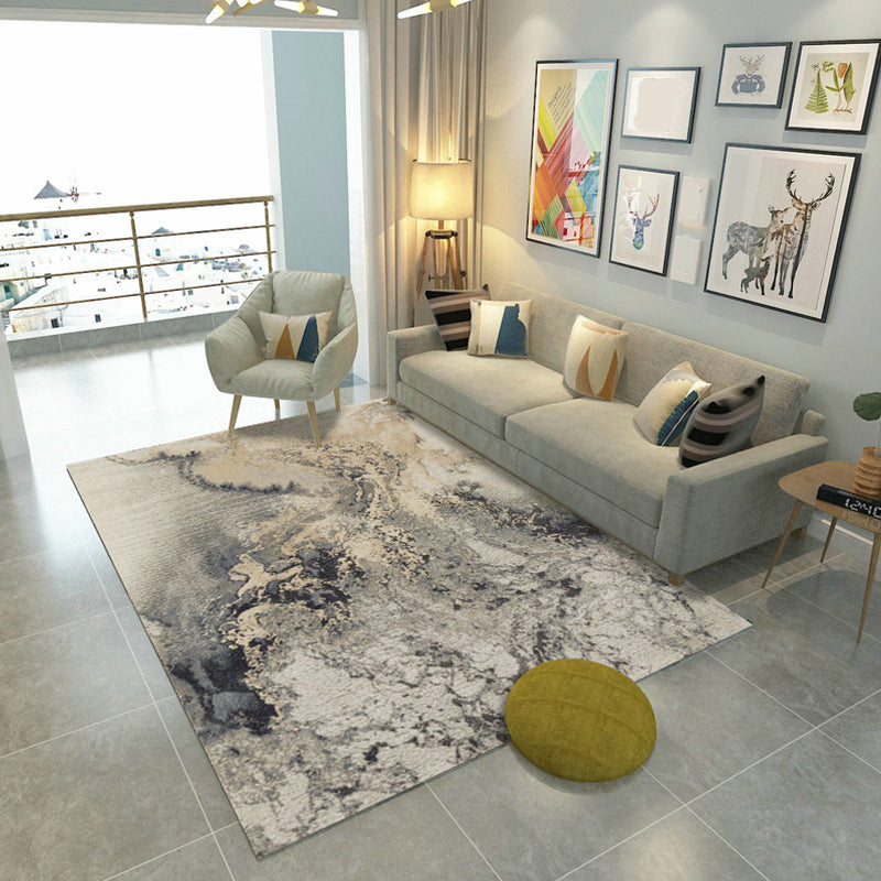 Steampunk Living Room Rug Multi Color Abstract Print Indoor Rug Polyster Non-Slip Pet Friendly Carpet Gray-Khaki Clearhalo 'Area Rug' 'Rug' 2392611