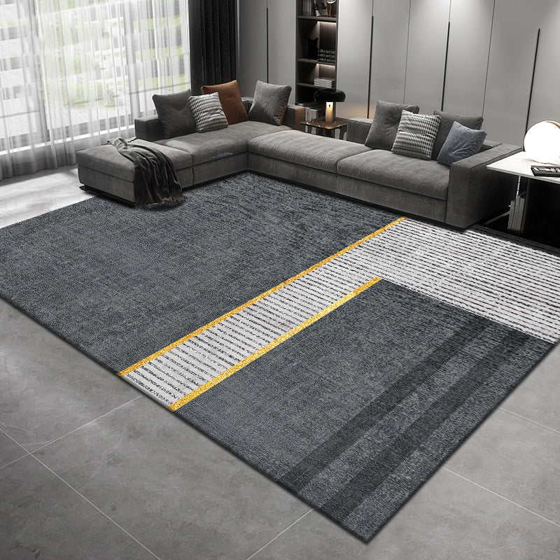 Trendy Abstract Print Rug Multi Color Polyster Indoor Rug Non-Slip Backing Pet Friendly Easy Care Area Carpet for Parlor Silver Gray Clearhalo 'Area Rug' 'Rug' 2392644