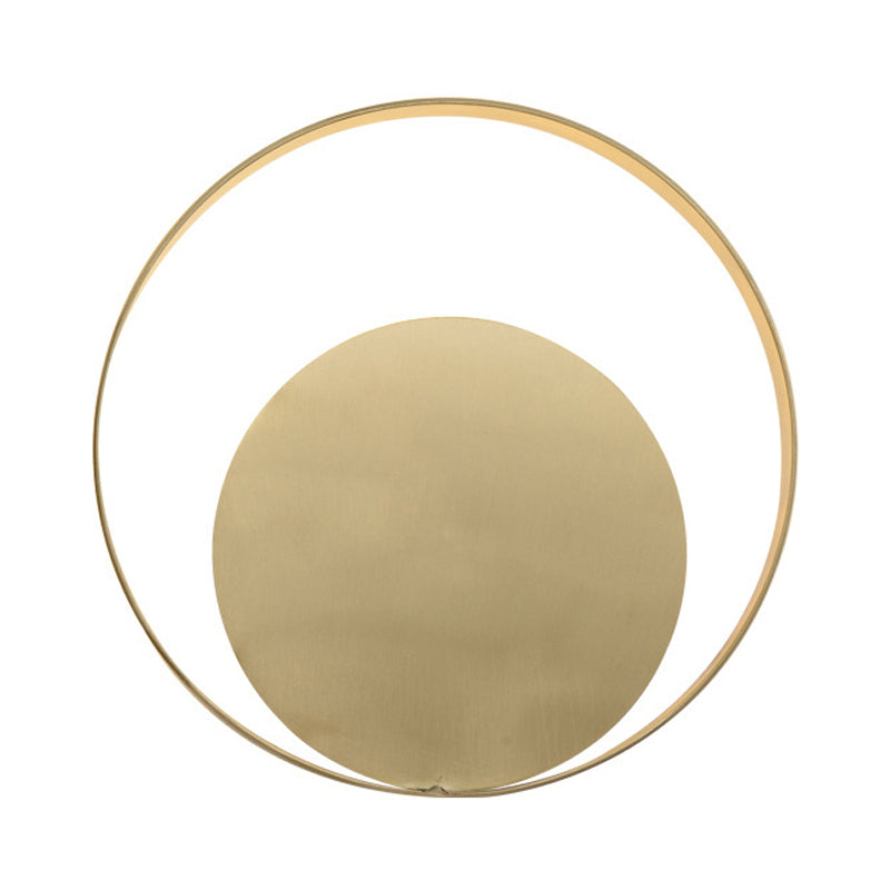 Gold Circular Wall Lighting Traditionary Metal LED Sconce Light Fixture in Warm/White Light for Living Room Clearhalo 'Wall Lamps & Sconces' 'Wall Lights' Lighting' 239275