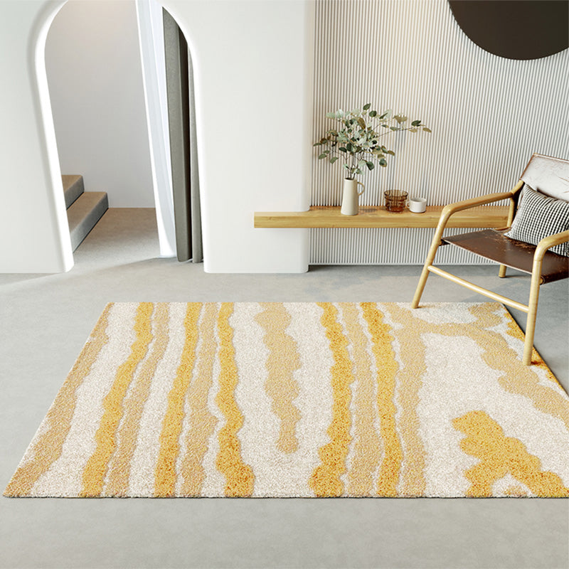 Yellow Modern Rug Lamb Wool Hand Printed Area Rug Anti-Slip Backing Stain-Resistant Easy Care Indoor Rug for Decoration Clearhalo 'Area Rug' 'Rug' 2392752