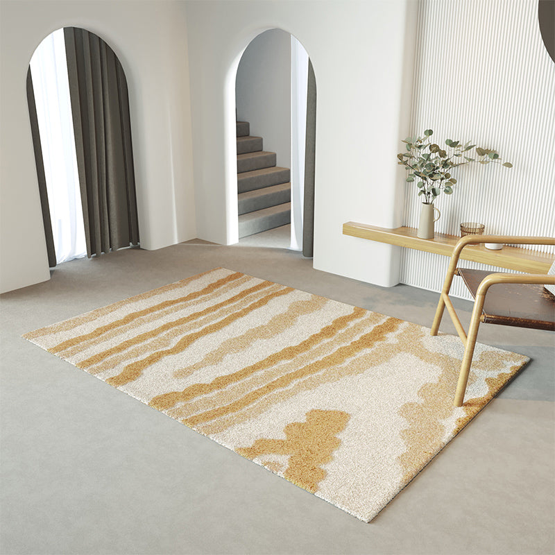 Yellow Modern Rug Lamb Wool Hand Printed Area Rug Anti-Slip Backing Stain-Resistant Easy Care Indoor Rug for Decoration Clearhalo 'Area Rug' 'Rug' 2392754