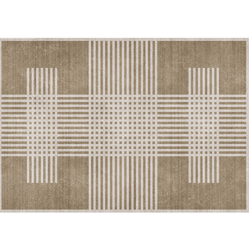 Contemporary Color Block Rug Multicolored Polyster Area Carpet Anti-Slip Backing Washable Indoor Rug for Parlor Brown Clearhalo 'Area Rug' 'Rug' 2392836