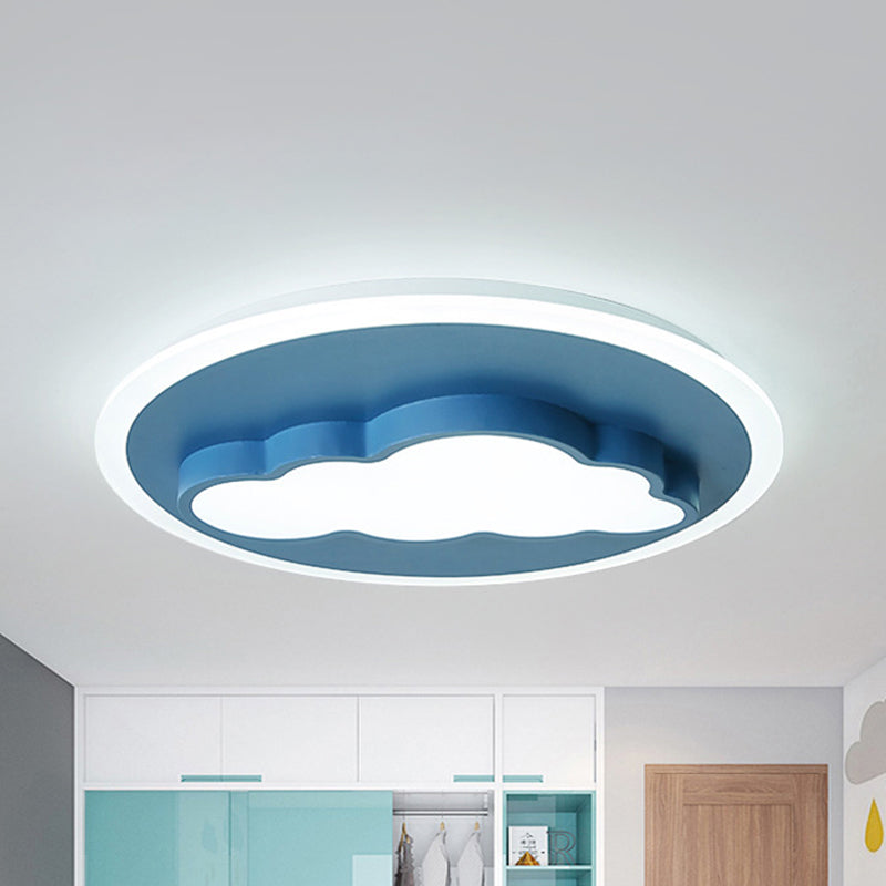 Nordic Style Flush Ceiling Light Cloud Shape Metal Ceiling Lamp for Child Bedroom Blue White Clearhalo 'Ceiling Lights' 'Close To Ceiling Lights' 'Close to ceiling' 'Flush mount' Lighting' 239284