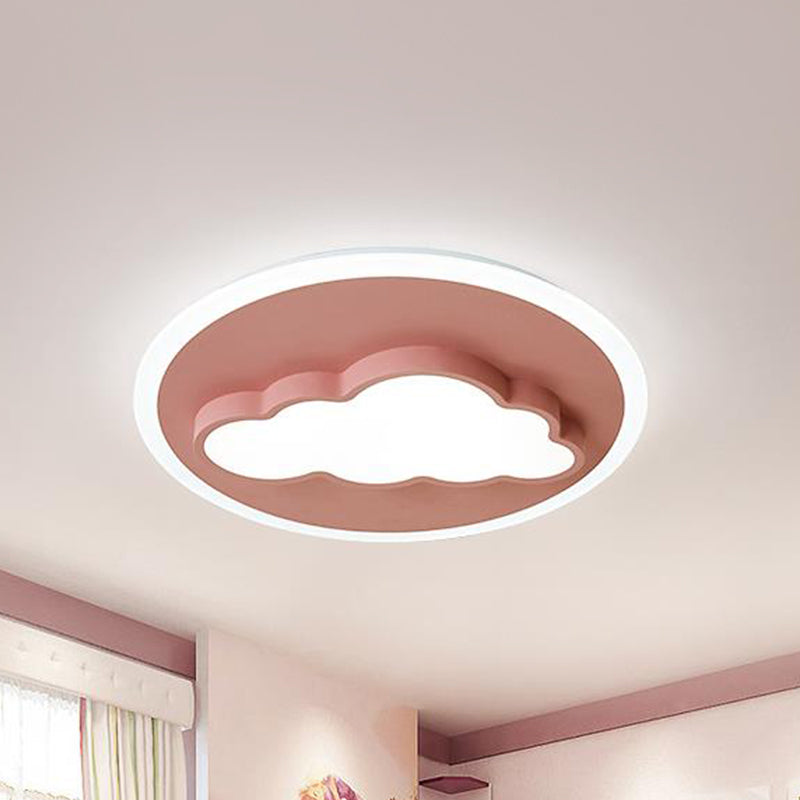 Nordic Style Flush Ceiling Light Cloud Shape Metal Ceiling Lamp for Child Bedroom Pink White Clearhalo 'Ceiling Lights' 'Close To Ceiling Lights' 'Close to ceiling' 'Flush mount' Lighting' 239289