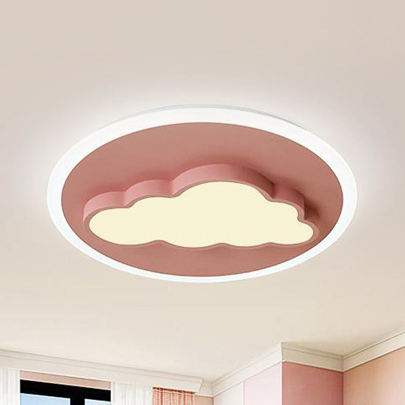 Nordic Style Flush Ceiling Light Cloud Shape Metal Ceiling Lamp for Child Bedroom Pink Warm Clearhalo 'Ceiling Lights' 'Close To Ceiling Lights' 'Close to ceiling' 'Flush mount' Lighting' 239290