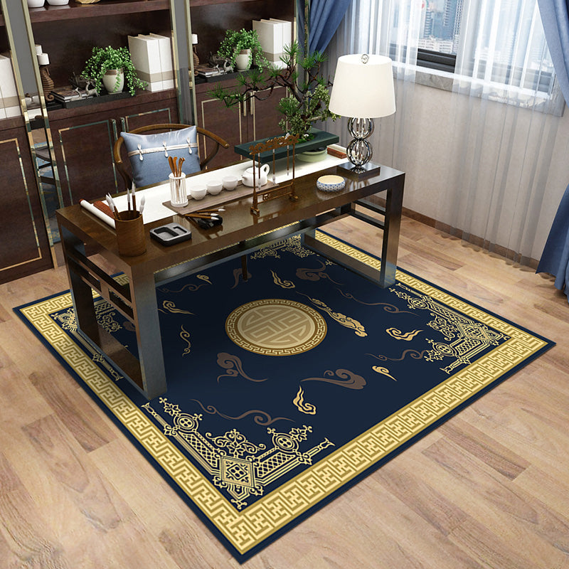 Multi-Color Patterned Rug Polypropylene Asia Indoor Rug Non-Slip Backing Stain-Resistant Area Carpet for Living Room Black Clearhalo 'Area Rug' 'Rug' 2393385