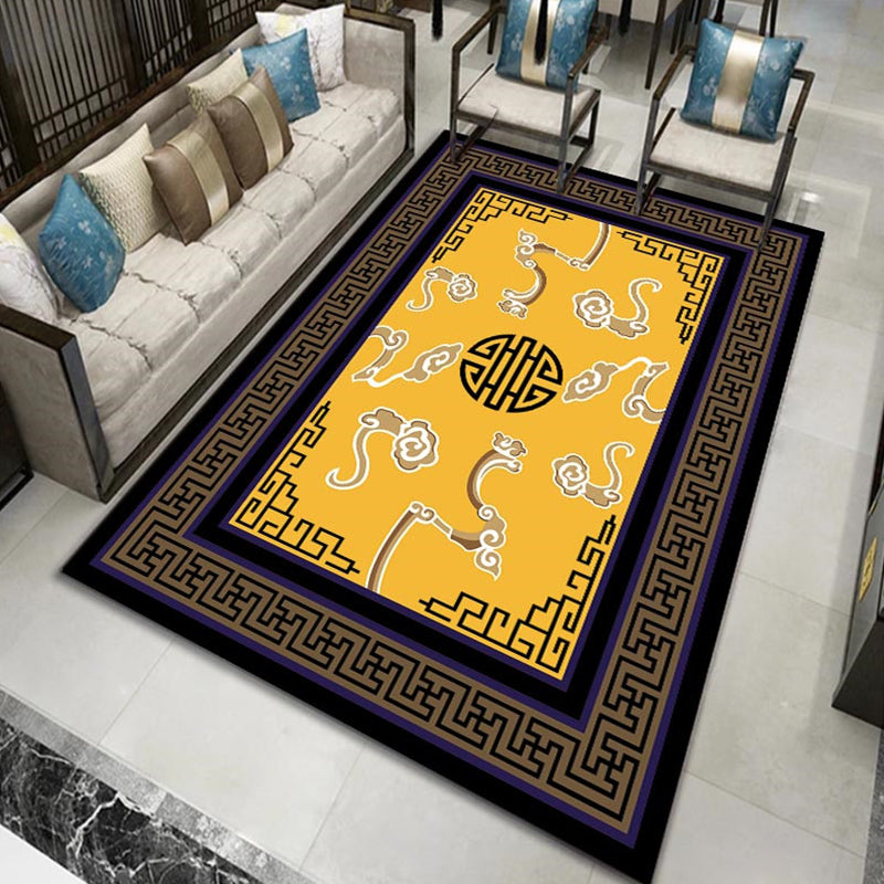 Chinese Floral Print Rug Multi-Color Synthetics Area Carpet Non-Slip Backing Easy Care Washable Indoor Rug for Parlor Ginger Clearhalo 'Area Rug' 'Rug' 2393397