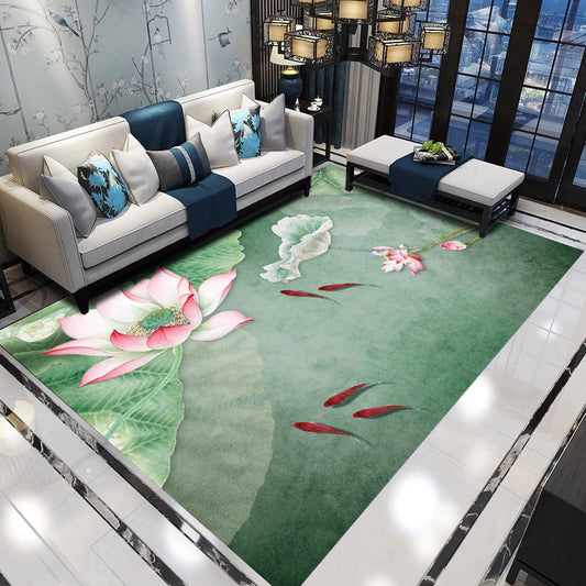 Vintage Living Room Rug Multi-Color Flower Printed Indoor Rug Polyster Anti-Slip Backing Pet Friendly Carpet Clearhalo 'Area Rug' 'Rug' 2393400