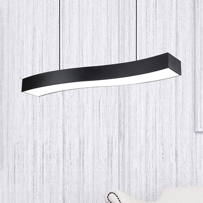 18"/23.5"/47" Wide Wave Metal Pendant Lamp Modern Led Black Ceiling Light Fixture with Recessed Diffuser Black Clearhalo 'Ceiling Lights' 'Modern Pendants' 'Modern' 'Pendant Lights' 'Pendants' Lighting' 239347