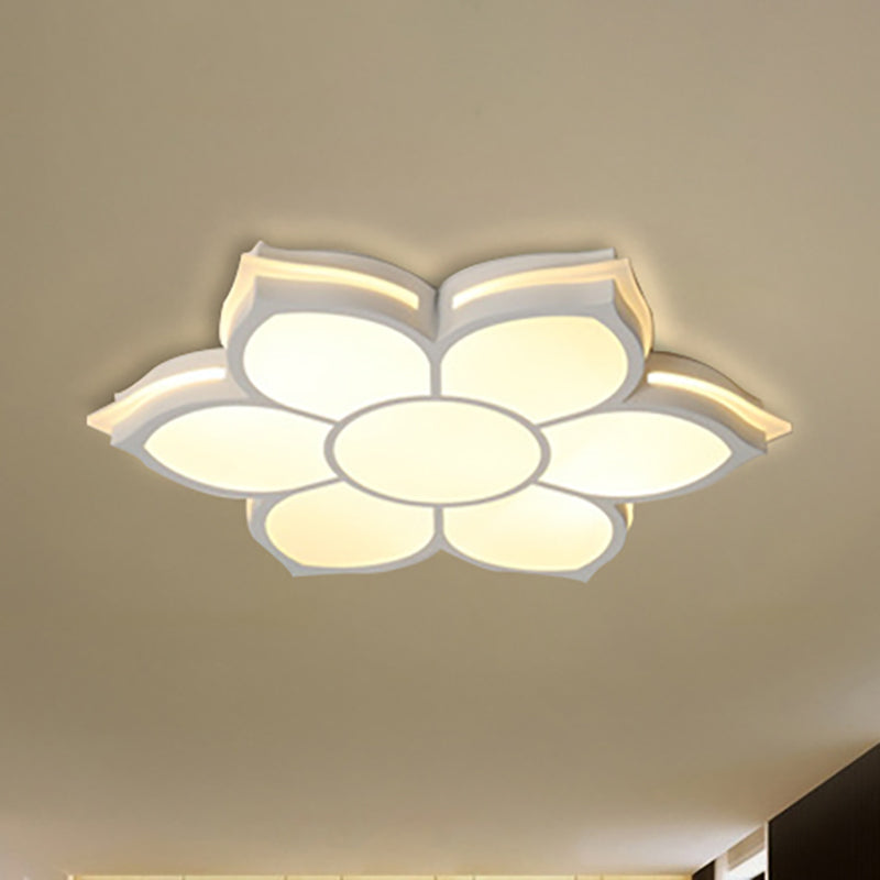 Flower Flush Mount Modern Metal White Integrated LED Living Room Ceiling Mounted Light in Warm/White, 20.5"/27"/31.5" Dia White Clearhalo 'Ceiling Lights' 'Close To Ceiling Lights' 'Close to ceiling' 'Flush mount' Lighting' 239436