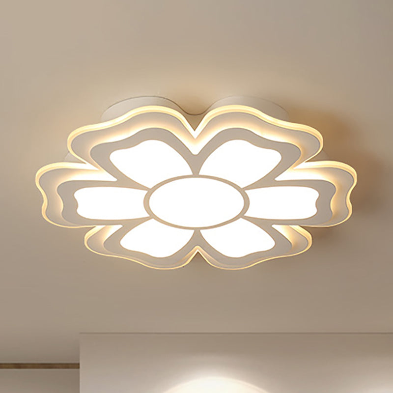 16.5"/20.5"/24.5" Dia Modern Creative Flower Flush Mount Light with Acrylic Diffuser White LED Bedroom Ceiling Flush in Warm/White Clearhalo 'Ceiling Lights' 'Close To Ceiling Lights' 'Close to ceiling' 'Flush mount' Lighting' 239446