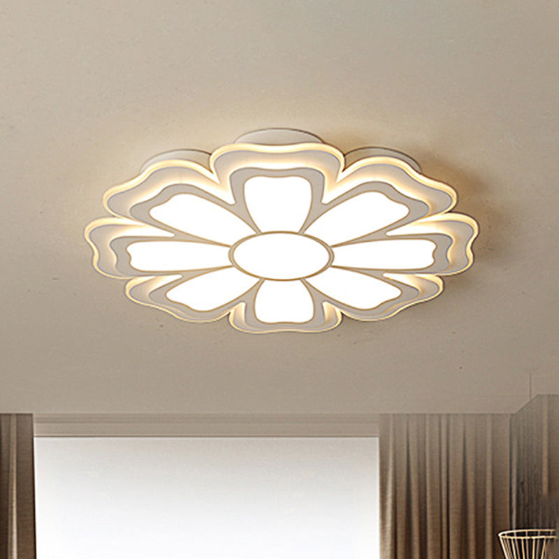 16.5"/20.5"/24.5" Dia Modern Creative Flower Flush Mount Light with Acrylic Diffuser White LED Bedroom Ceiling Flush in Warm/White Clearhalo 'Ceiling Lights' 'Close To Ceiling Lights' 'Close to ceiling' 'Flush mount' Lighting' 239447