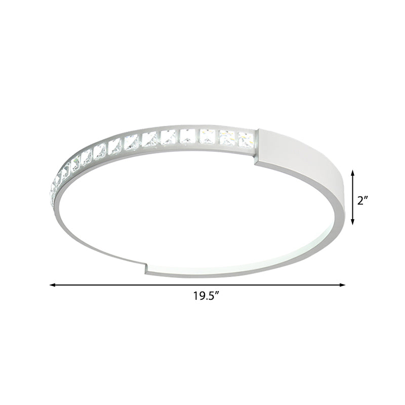 16"/19.5"/20.5" Wide Round Flush Mount Lighting Crystal LED Bedroom Living Room Flush Ceiling Light in Warm/White Light Clearhalo 'Ceiling Lights' 'Close To Ceiling Lights' 'Close to ceiling' 'Flush mount' Lighting' 239496