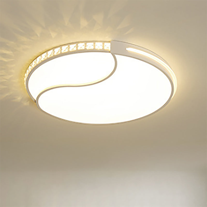 16.5"/20.5"/24.5" Wide Crystal Circular Flush Mount Lighting Contemporary LED Ceiling Light Fixture in Warm/White Light White Warm Clearhalo 'Ceiling Lights' 'Close To Ceiling Lights' 'Close to ceiling' 'Flush mount' Lighting' 239506